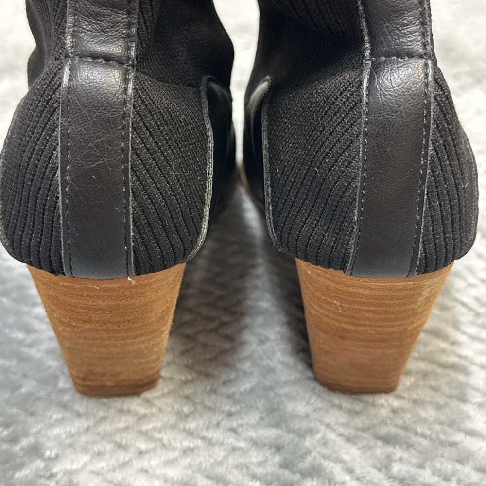 Oasis Society Booties Women's 9 Black Short Cowboy Boots Block Heel Pull On - Picture 8 of 8